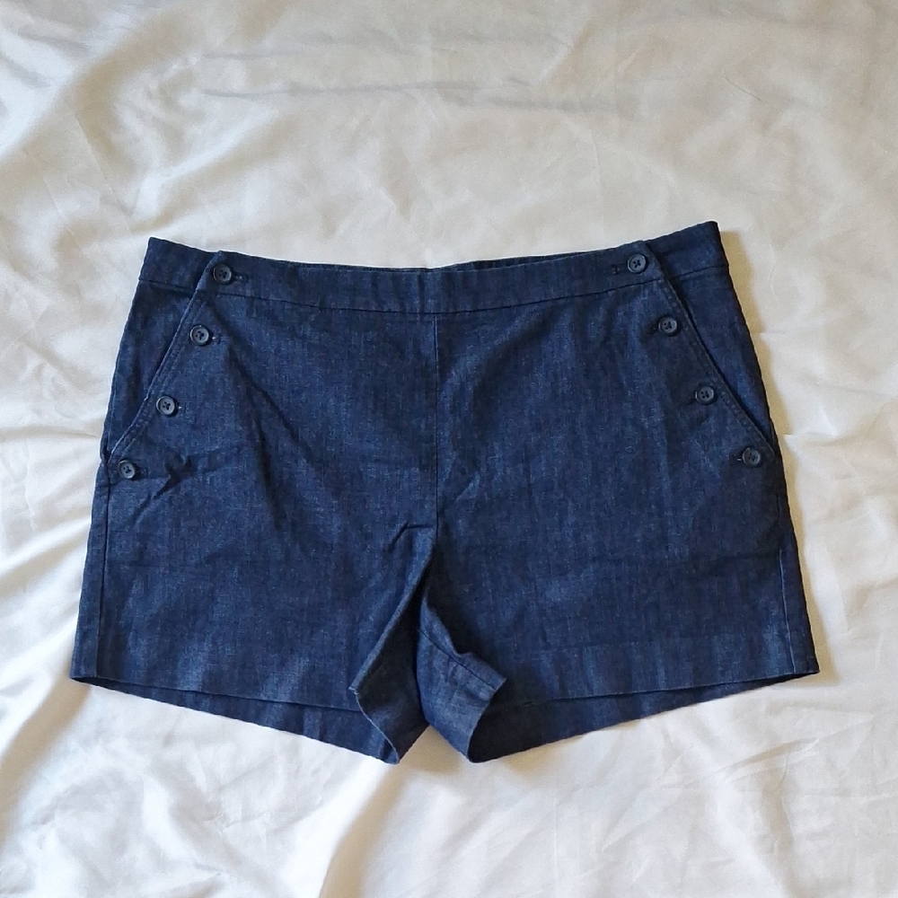 BANANA REPUBLIC Sailor Shorts With Buttons Navy Size 31/12